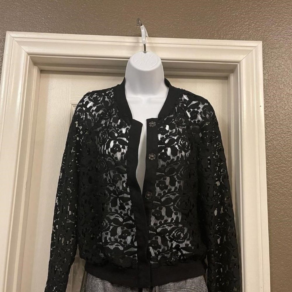Black lace cardigan